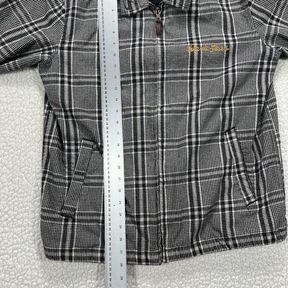 Dark Seas Division Flannel Golf Jacket Mens L Plaid Black Gray Lined Workwear - Picture 11 of 13